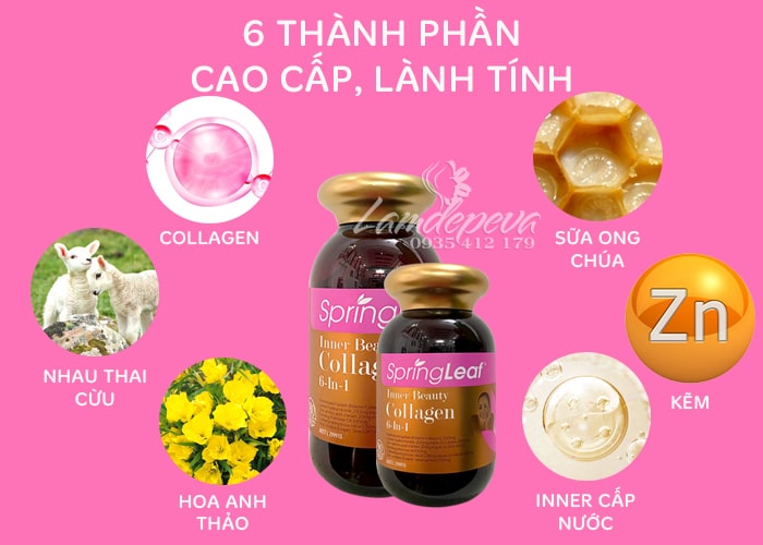 Collagen 6 in 1 Spring Leaf Inner Beauty Úc chống lão hóa 0