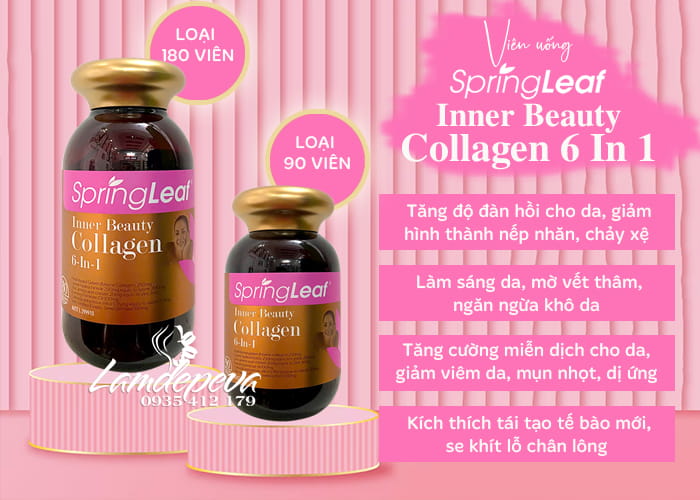 Collagen 6 in 1 Spring Leaf Inner Beauty Úc chống lão hóa