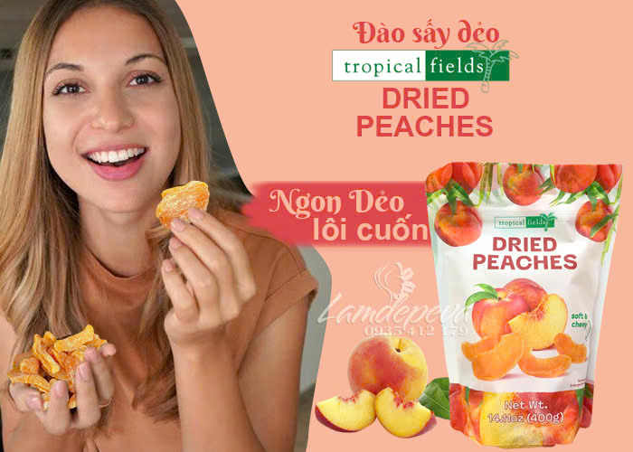 Đào sấy dẻo Tropical Fields Dried Peaches 400g của Mỹ 67