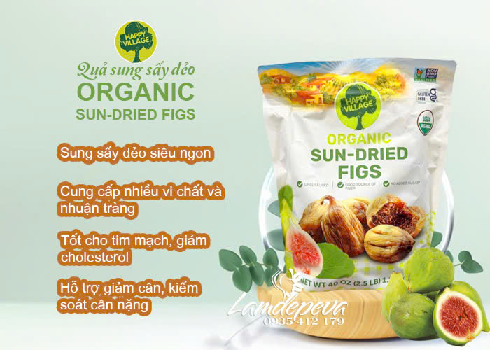 Sung sấy dẻo hữu cơ Happy Village Organic Sun-Dried Figs 23