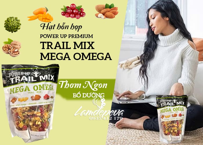 Hạt tổng hợp Mega Omega Power Up Premium Trail Mix của Mỹ 2