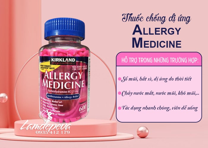 Thuốc chống dị ứng Allergy Medicine Kirkland 600 viên của Mỹ 8