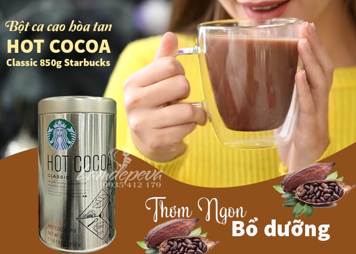 Bột ca cao Hot Cocoa Classic Starbucks 850g chính hãng Mỹ 56