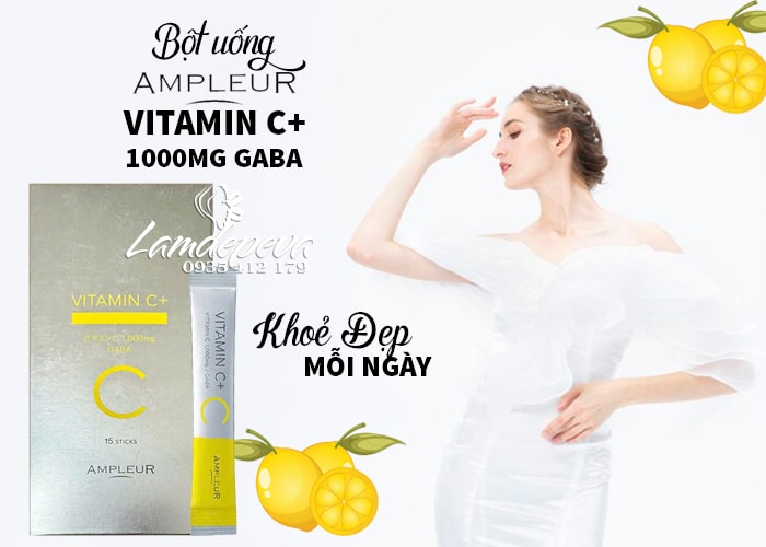 Bột uống Vitamin C+ Ampleur 1000mg With Gaba của Nhật Bản 1