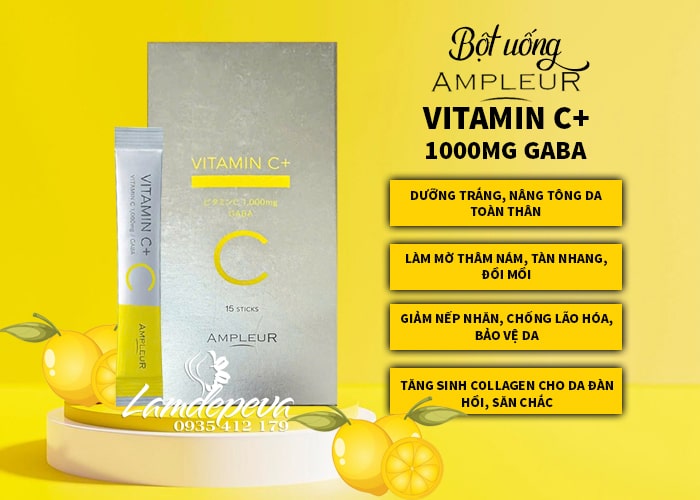 Bột uống Vitamin C+ Ampleur 1000mg With Gaba của Nhật Bản 00