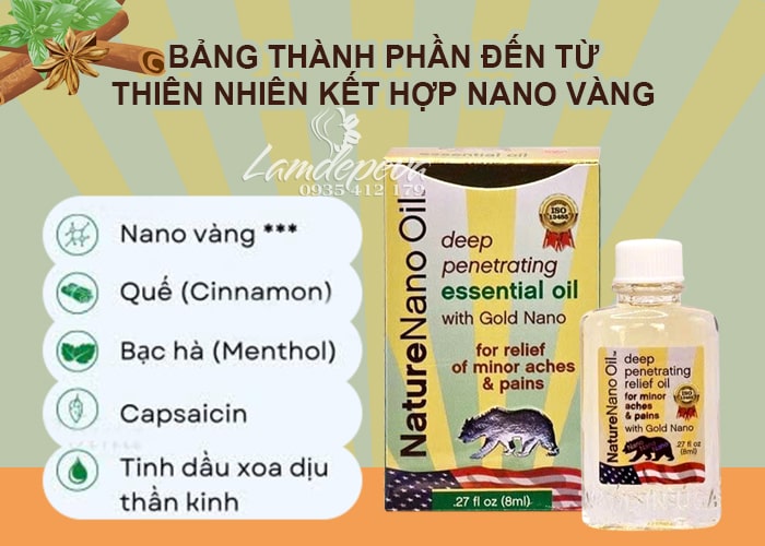 Dầu gió con gấu Nature Nano Oil With Gold Nano của Mỹ 8ml 78