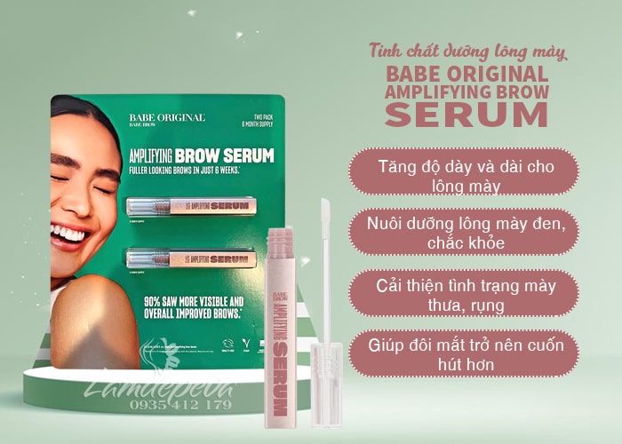 Serum dưỡng lông mày Babe Original Amplifying Brow Mỹ 89