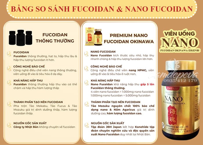 Viên uống Eikenbi Premium Nano Fucoidan Okinawa Nhật Bản 120 viên 93