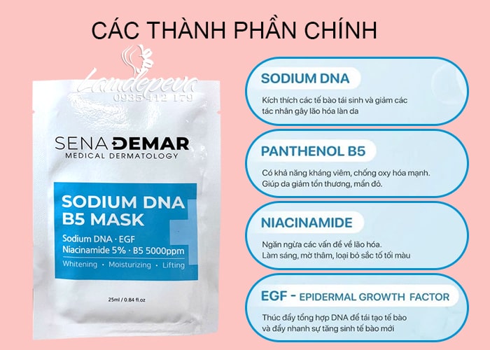 Mặt nạ Sodium DNA B5 Mask Sena Derma cấp ẩm phục hồi da3