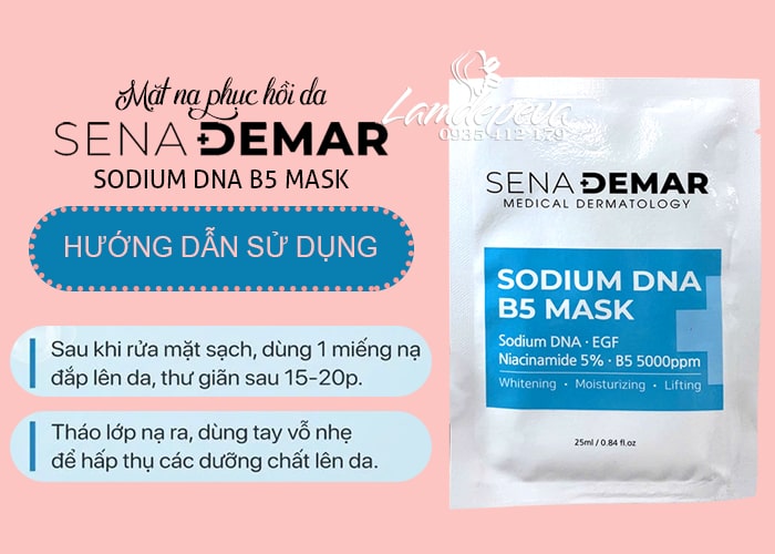 Mặt nạ Sodium DNA B5 Mask Sena Derma cấp ẩm phục hồi da 24