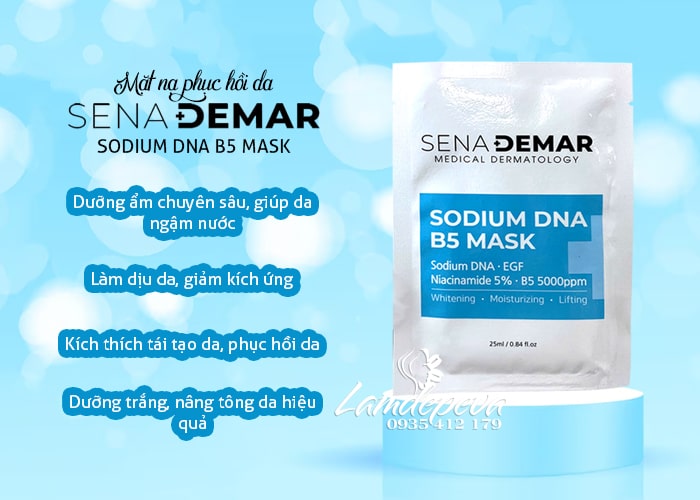 Mặt nạ Sodium DNA B5 Mask Sena Derma cấp ẩm phục hồi da 8