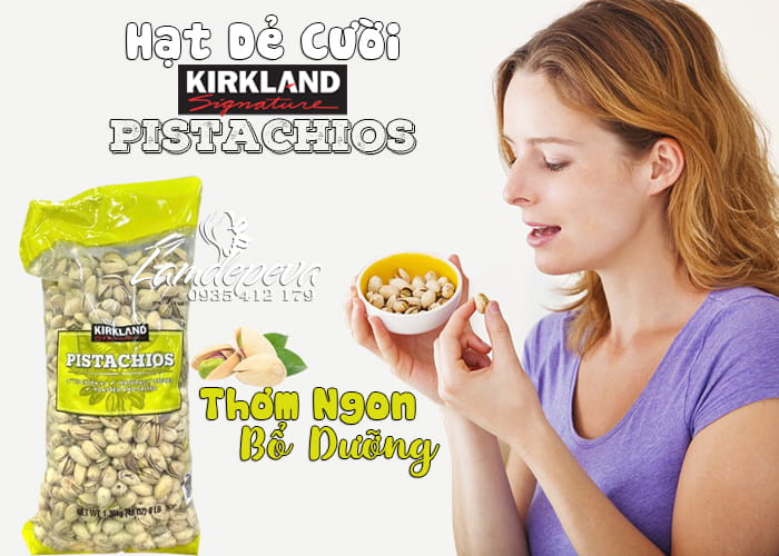 Hạt dẻ cười Kirkland Pistachios gói 1.36kg của Mỹ 1