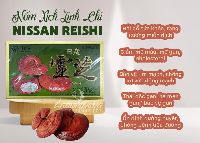 Nấm linh chi đỏ Nissan Reishi Nhật Bản 39g - Hàng nội địa 5