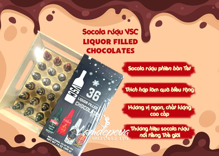 Socola rượu 36 chai VSC Liquor Filled Chocolates 400g của Mỹ 78