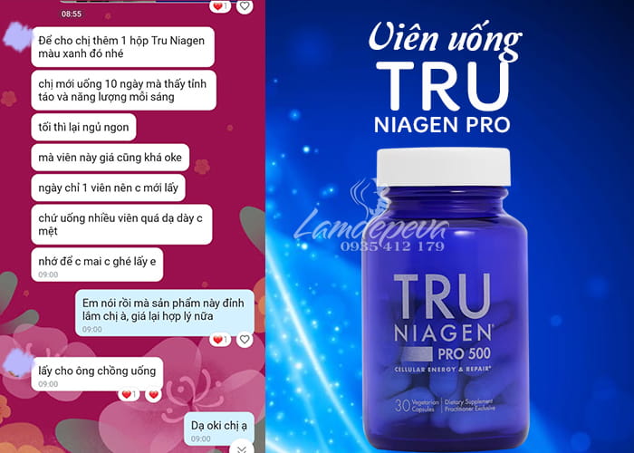 Viên tăng cường NAD+ Tru Niagen Pro 500mg 30 Capsules 8