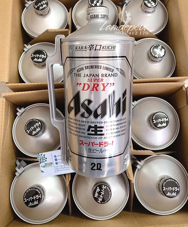 Bia Asahi 2 lít Super Dry của Nhật Bản, giá đại lý 56