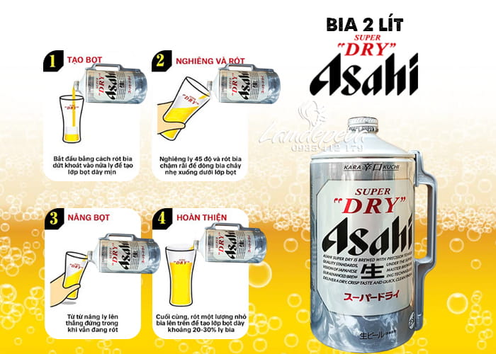 Bia Asahi 2 lít Super Dry của Nhật Bản, giá đại lý 45