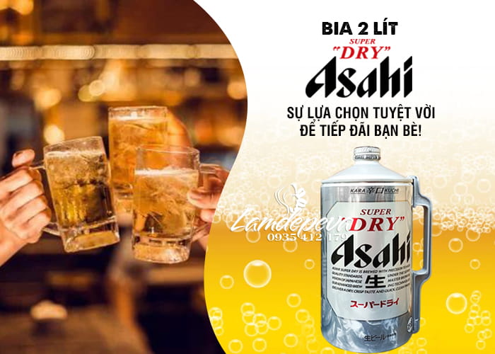Bia Asahi 2 lít Super Dry của Nhật Bản, giá đại lý  1