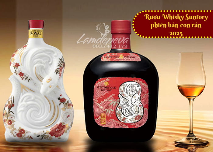 Rượu con rắn Suntory Old Whisky chai 700ml của Nhật Bản 7