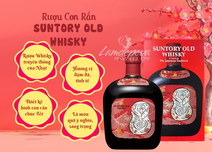 Rượu con rắn Suntory Old Whisky chai 700ml của Nhật Bản 67