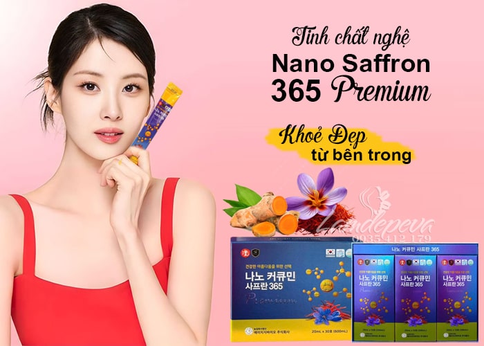 Nước tinh nghệ Nano Curcumin Saffron 365 Premium 30 gói x 20ml 12