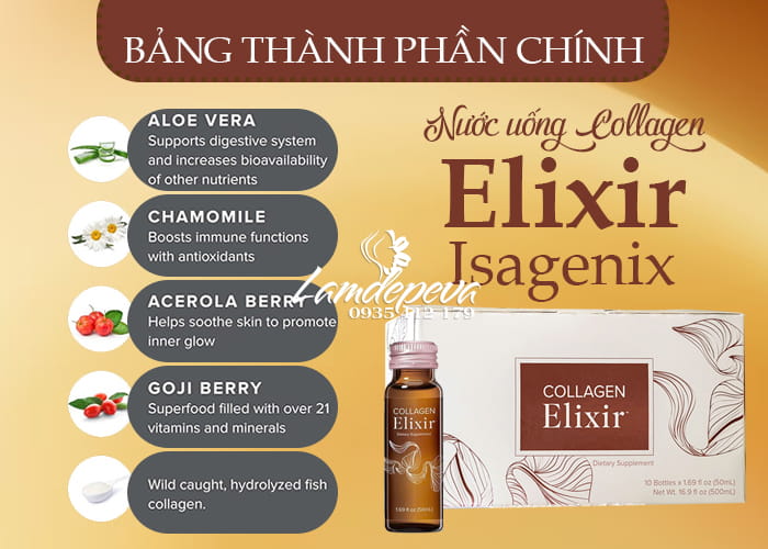 Nước uống chống lão hóa Isagenix Collagen Elixir của Mỹ 10 chai 9