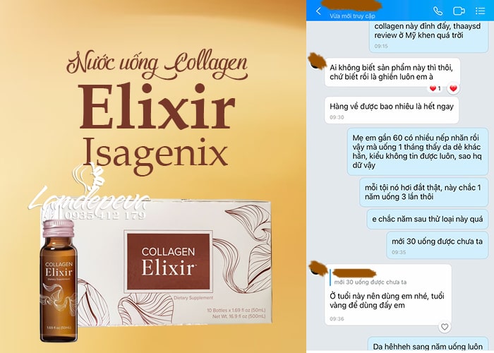 Nước uống chống lão hóa Isagenix Collagen Elixir của Mỹ 10 chai 03