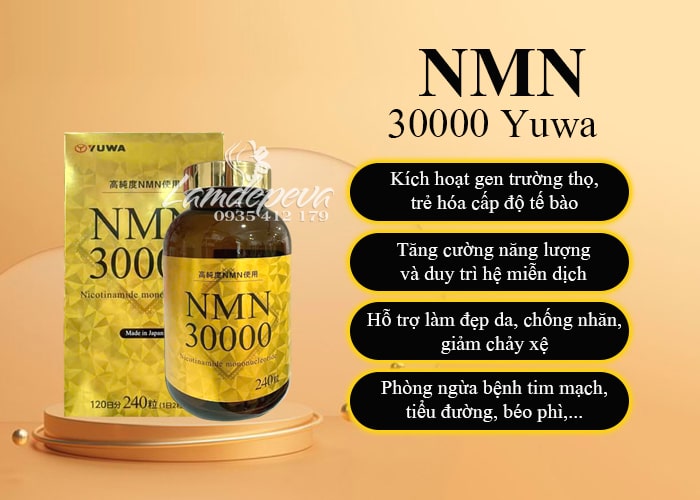 Viên uống NMN 30000 Yuwa Nhật Bản 240 viên chống lão hóa 78