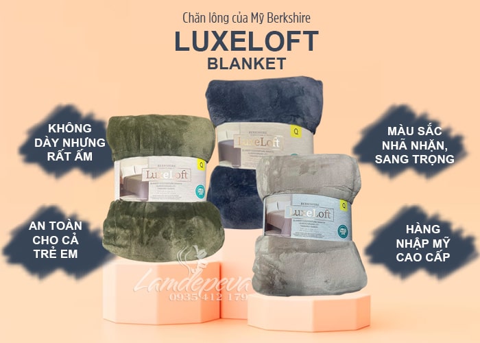 Chăn lông Luxeloft Blanket Queen Berkshire của Mỹ 8