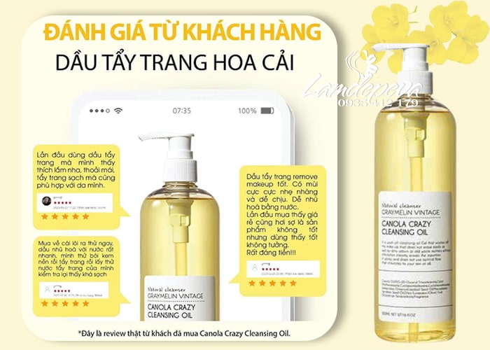 Dầu tẩy trang hoa cải Graymelin Vintage Canola Crazy Hàn Quốc 82