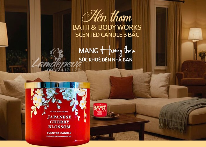 Nến thơm Bath & Body Works 3 bấc hũ 411g nhiều mùi 45