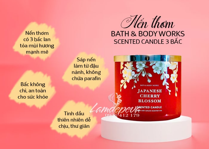 Nến thơm Bath & Body Works 3 bấc hũ 411g nhiều mùi 4