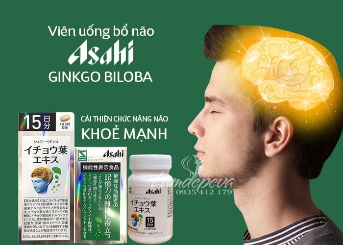 Viên uống bổ não Asahi Ginkgo Biloba của Nhật Bản 3