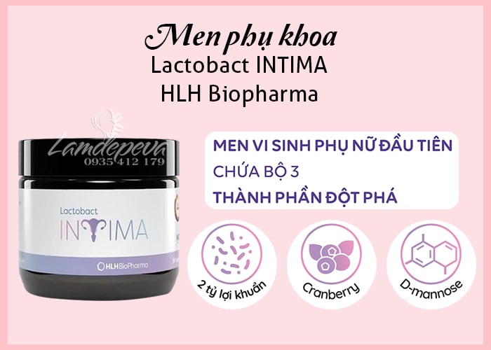 Men vi sinh phụ khoa Lactobact Intima HLH Biopharma của Đức 345