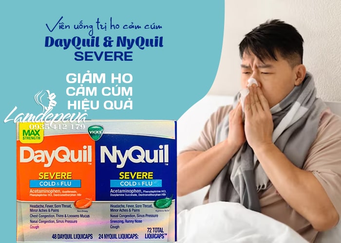 Viên uống giảm ho và cảm cúm Dayquil & Nyquil Severe 45