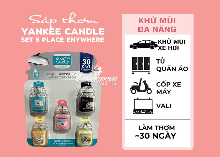 Sáp thơm Yankee Candle Car Jar Ultimate set 5 của Mỹ 9