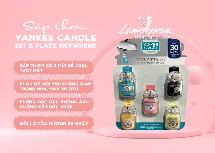 Sáp thơm Yankee Candle Car Jar Ultimate set 5 của Mỹ 78