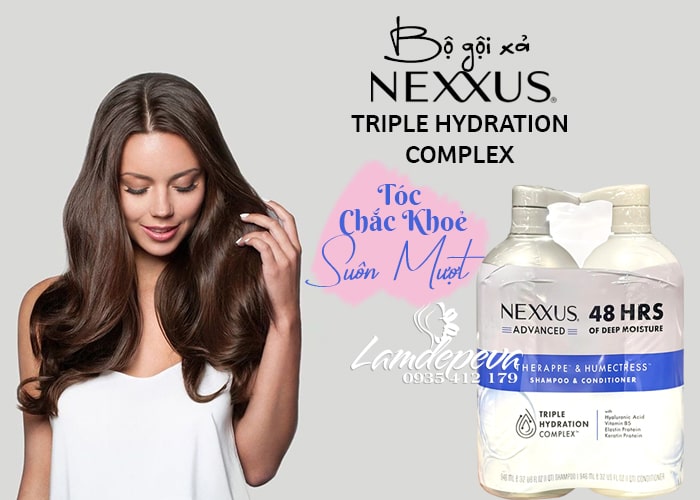 Bộ dầu gội xả Nexxus Triple Hydration Complex cho tóc khô  2