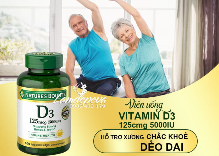 Vitamin D3 125mcg 5000IU Nature’s Bounty 400 viên của Mỹ 45
