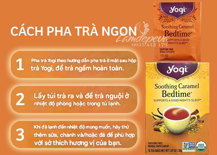 Trà hữu cơ ngủ ngon Yogi Soothing Caramel Bedtime của Mỹ yu