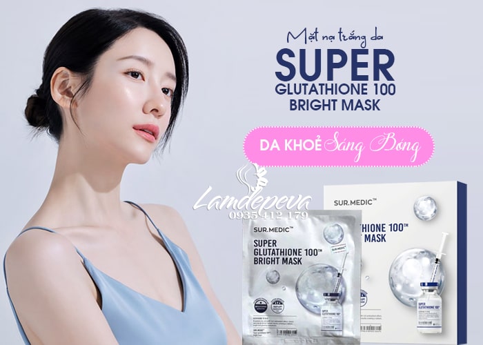 Mặt nạ dưỡng trắng Super Glutathione 100 Bright Mask Sur.Medic 45