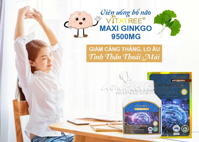 Viên uống bổ não Maxi Ginkgo 9500mg Vitatree 60 viên của Úc 123