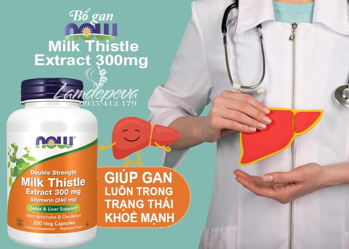 Bổ gan Milk Thistle Extract 300mg Now 200 viên của Mỹ 45