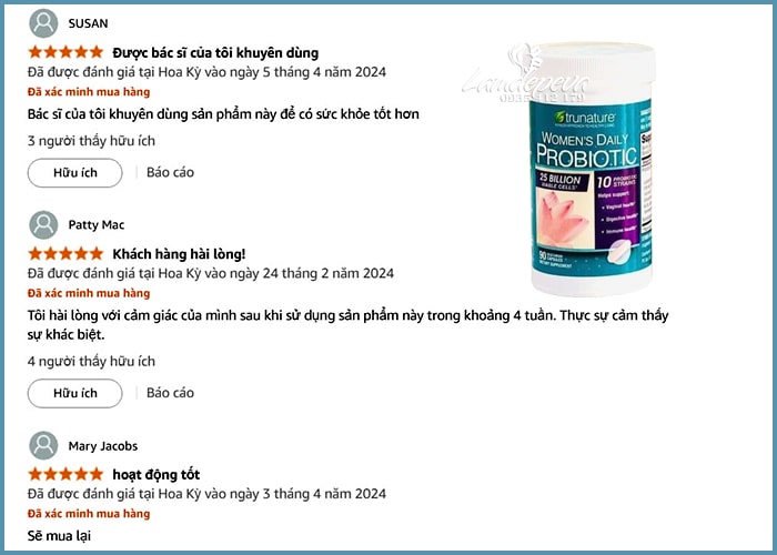 Men vi sinh Women’s Daily Probiotic Trunature 90 viên của Mỹ 89