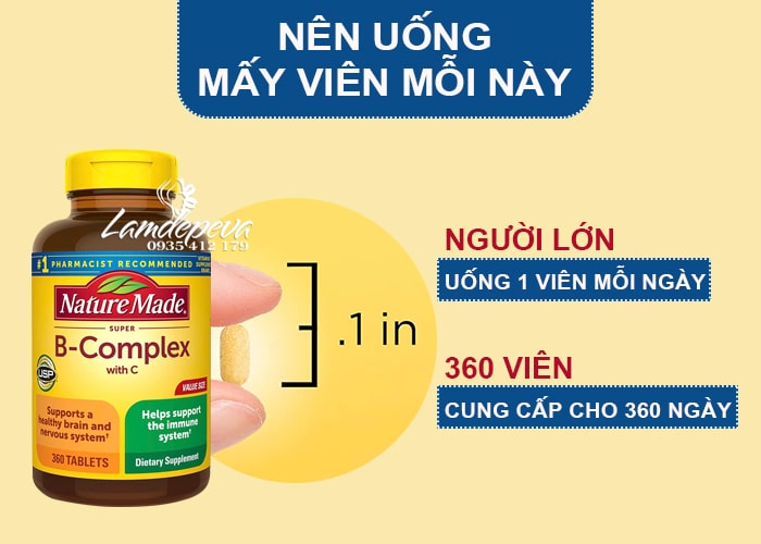 Vitamin B tổng hợp Super B Complex With C Nature Made 360 viên 0