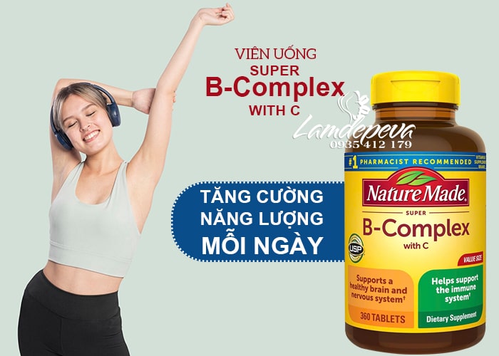 Vitamin B tổng hợp Super B Complex With C Nature Made 360 viên 3