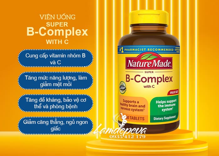 Vitamin B tổng hợp Super B Complex With C Nature Made 360 viên 57