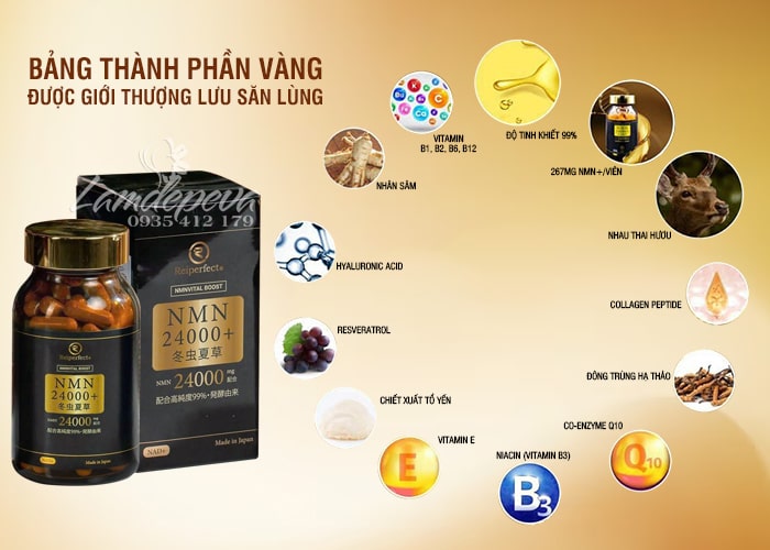 NMN 24000+ Tochukasou Nhật Bản 90 viên trẻ hóa tế bào 78