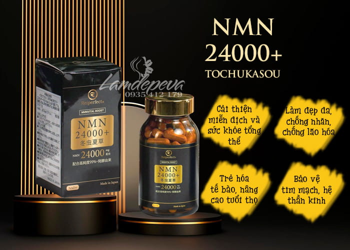 NMN 24000+ Tochukasou Nhật Bản 90 viên trẻ hóa tế bào 56