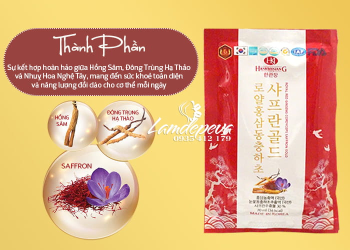 Nước hồng sâm Gold đông trùng saffron HanKwanJang 67